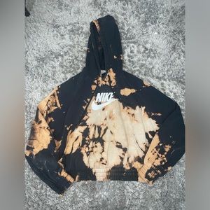 Bleach Dyed Cropped Nike Hoodie XL